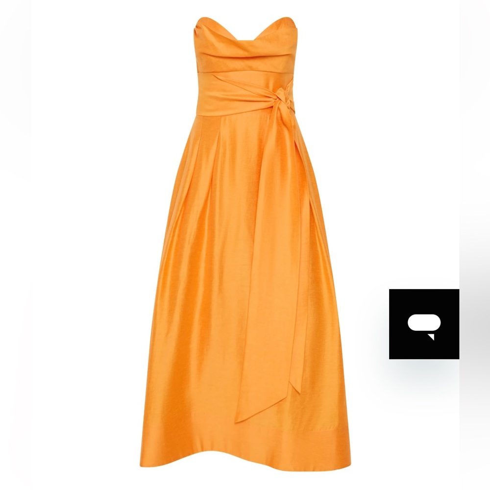 Rebecca Vallance Cera Strapless Midi Dress Marigold